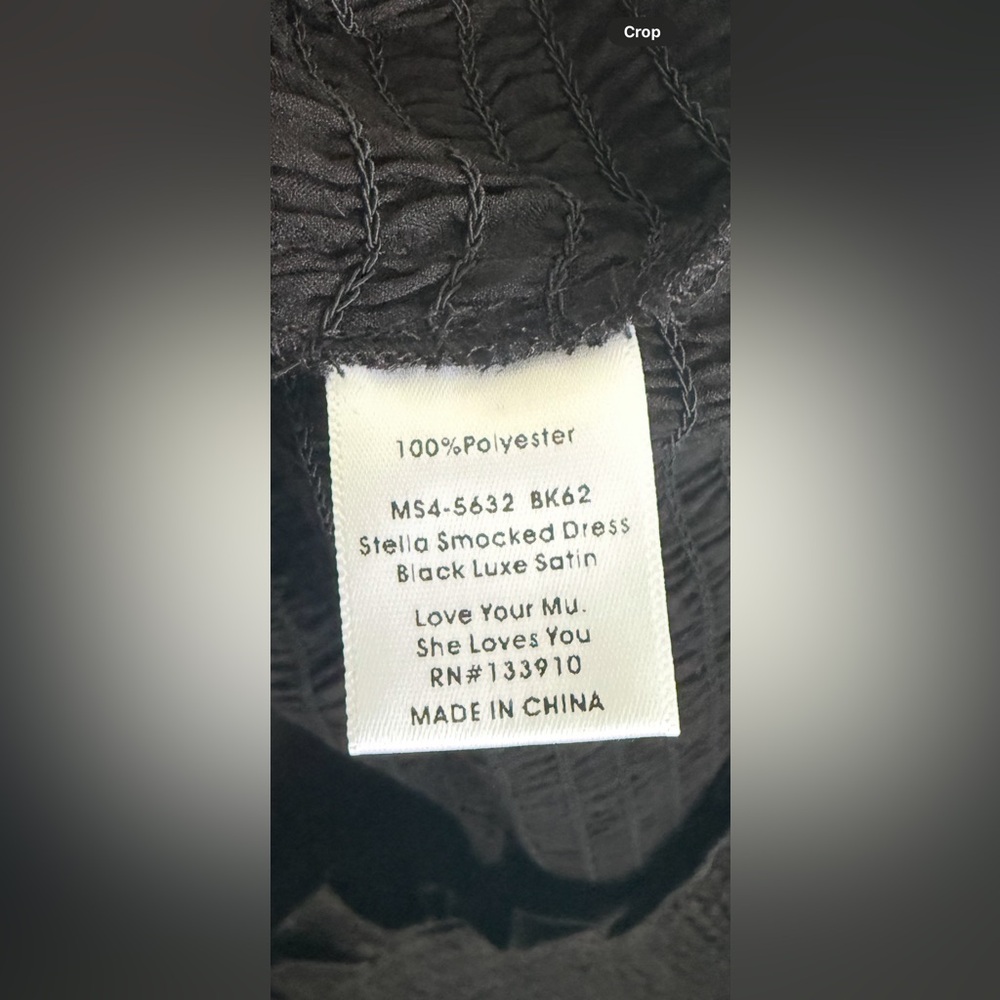 NWT Show Me Your MuMu Stella Black Smocked Midi Dress Size L Ret $265 - Picture 6 of 7